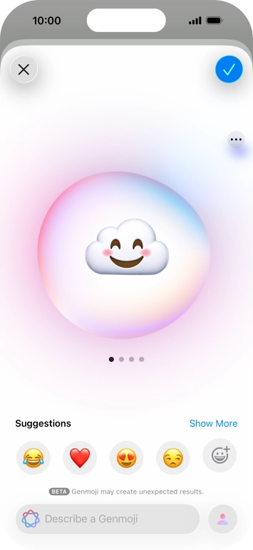 Slide your finger right or left on the screen to see the generated results.