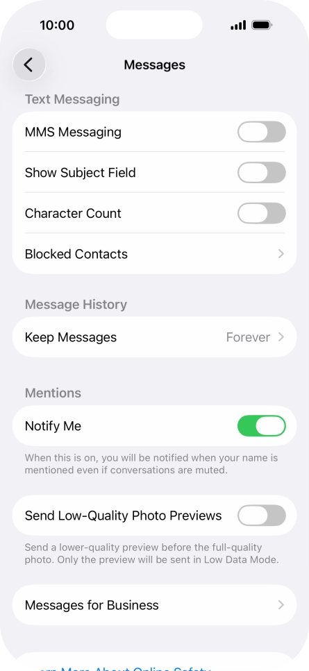 Press the indicator next to 