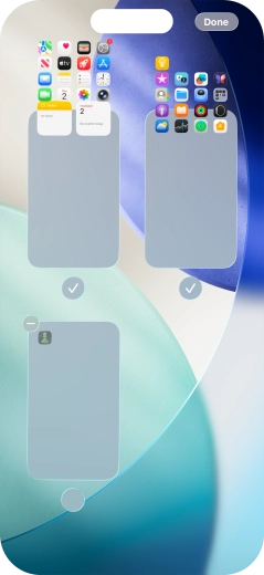 Press the delete icon next to the required home screen page.