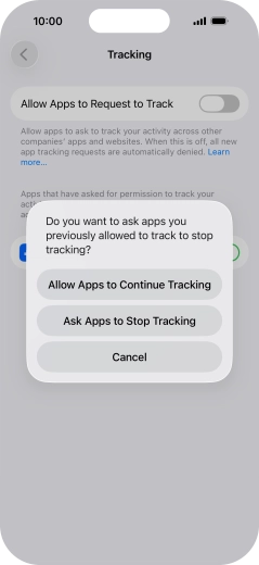 If you turn off the function, press the required setting.