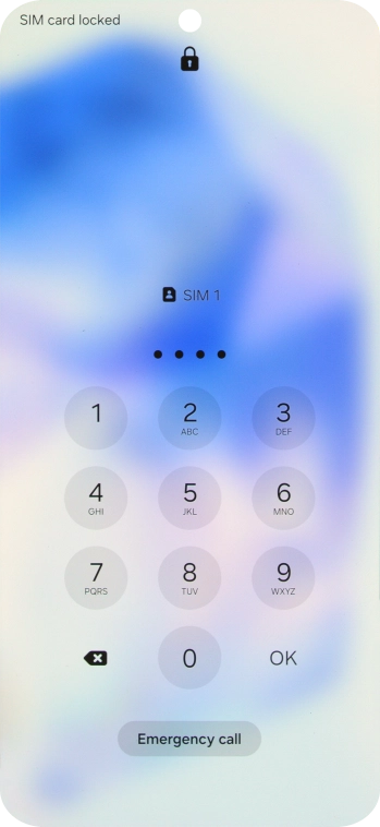If your SIM is locked, key in your PIN and press OK. The default PIN is 1111.