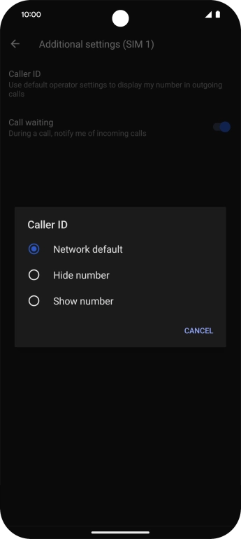 Press Show number to turn on caller identification.