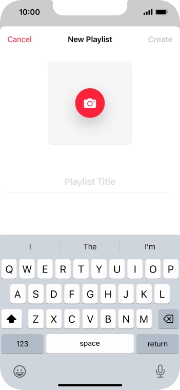 Press the text input field and key in a name for the playlist.