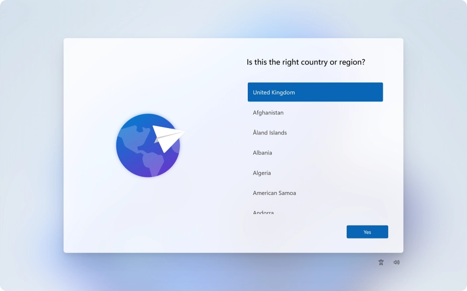 Click the required country or area.