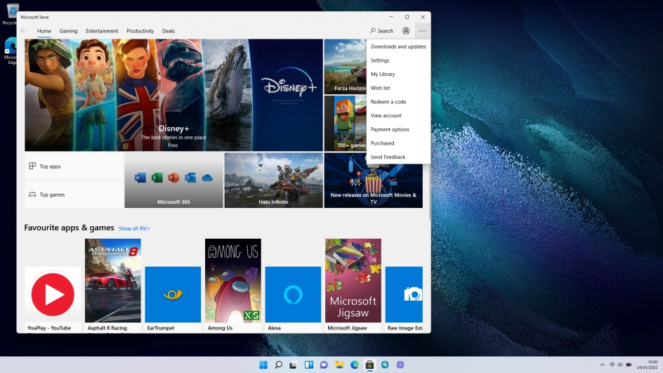 Click Downloads and updates.