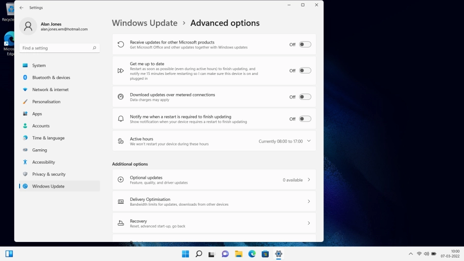 Click Optional updates. If a new update is available, it's displayed. Follow the instructions on the screen to update the laptop software.