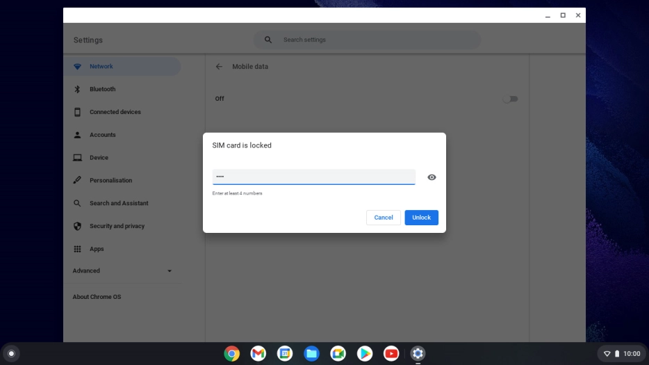 Key in your PIN and click Unlock. The default PIN is 1111.