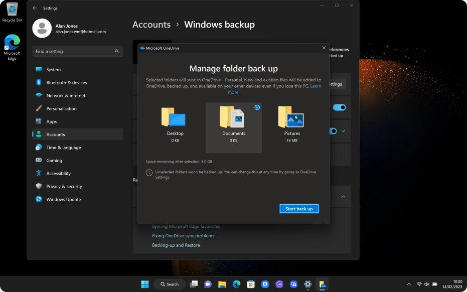 Click Start back up.