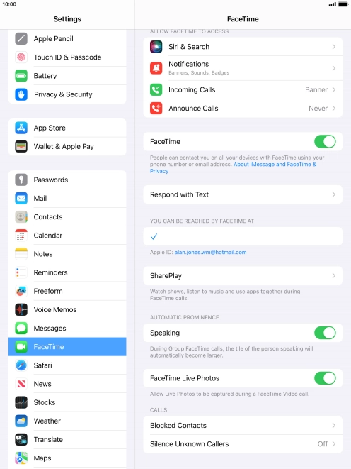 Press Blocked Contacts.