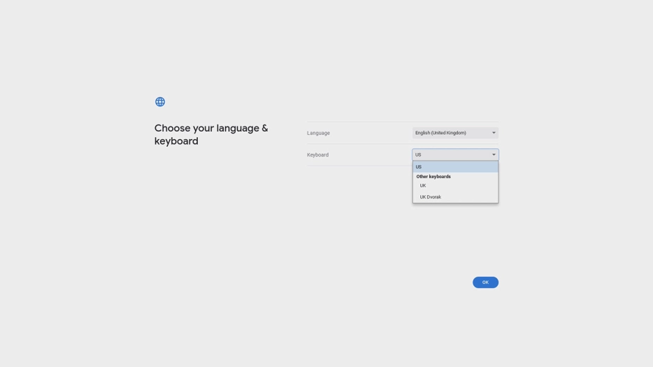 Click the required keyboard layout.
