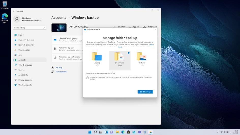 Click Start back up.