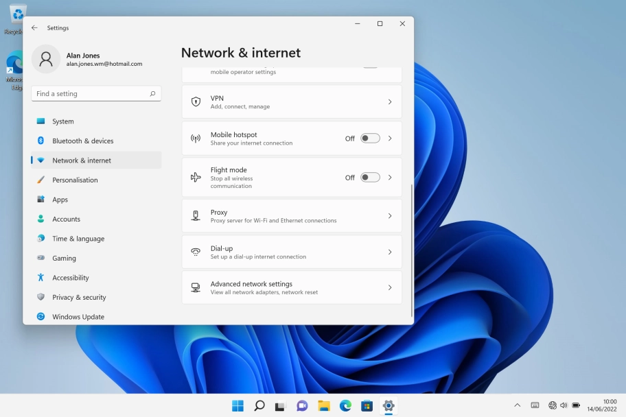 Click Advanced network settings.