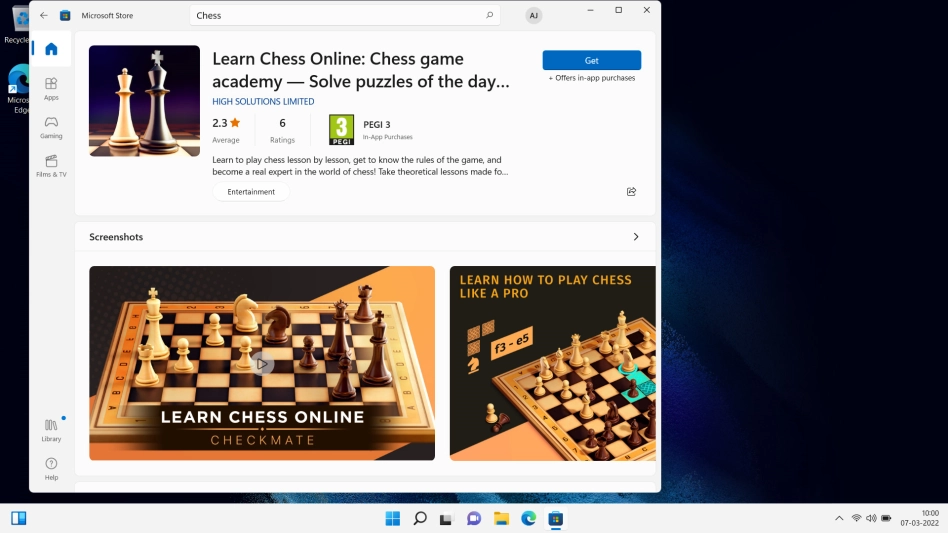 Click Get and follow the instructions on the screen to install the app.
