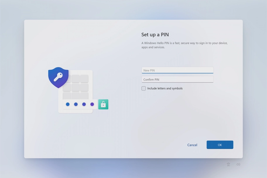 Click New PIN and key in the required PIN.