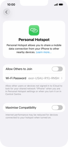 Press Wi-Fi Password and key in the required password.