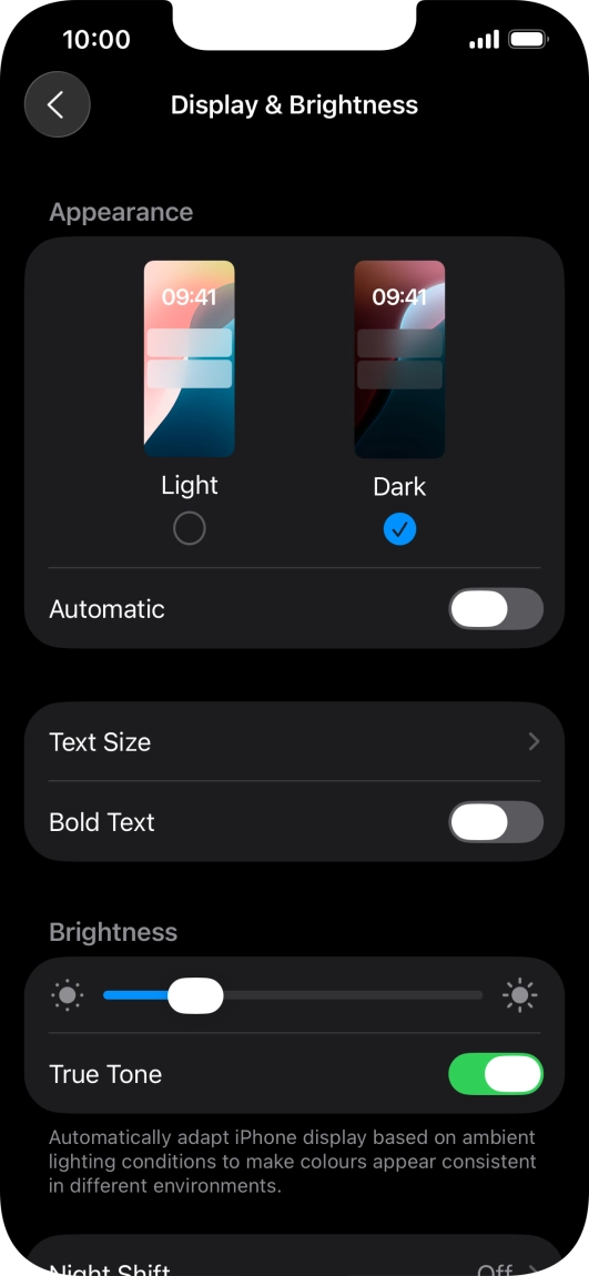 Press the indicator next to 