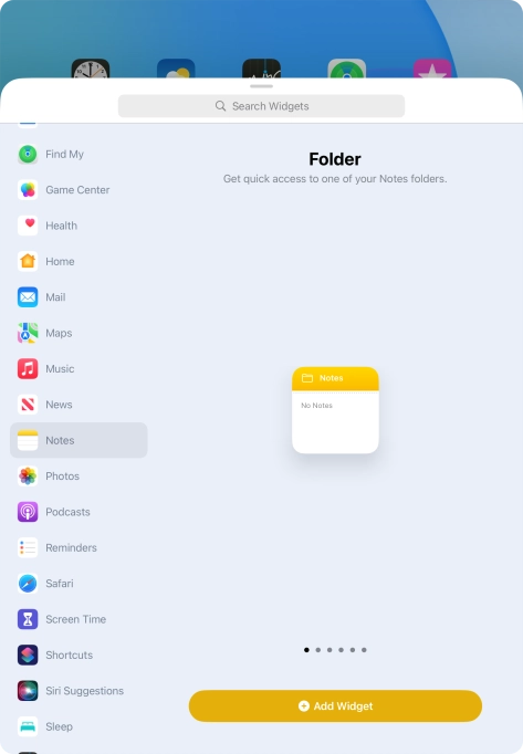 Press Add Widget.