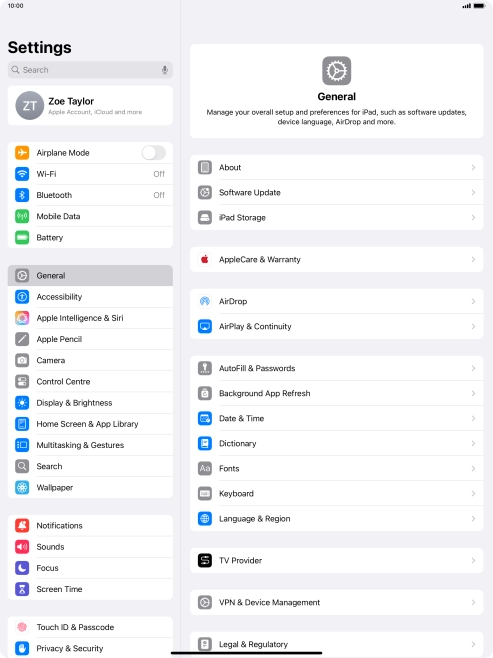 Press Mobile Data.