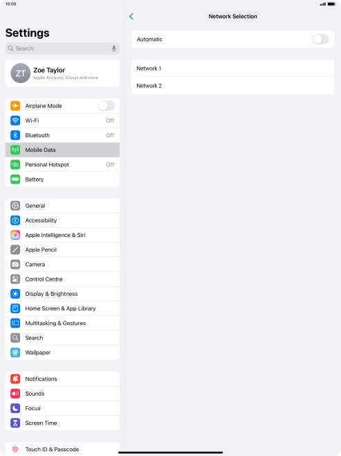 If you turn off the function, press the required network.