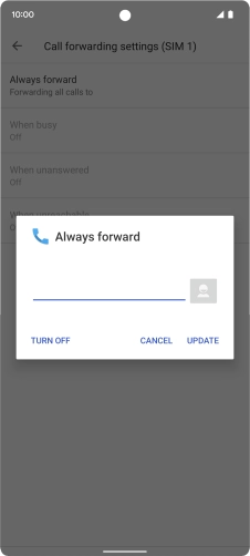 Press TURN OFF.