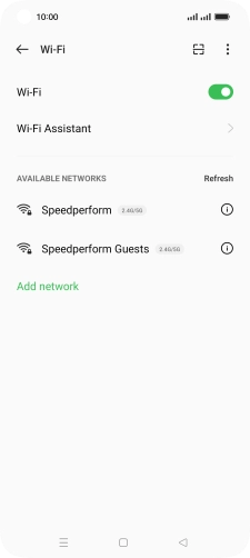 Press the required Wi-Fi network.