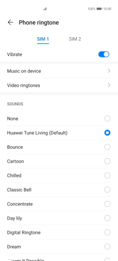 Press Music on device.