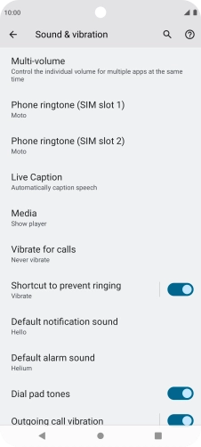 Press Phone ringtone (‹SIM› slot).