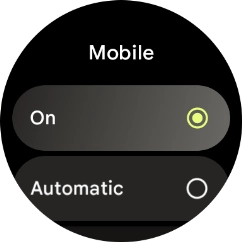 Press the required setting to turn on mobile data.