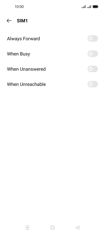 Press the indicator next to the required divert type.