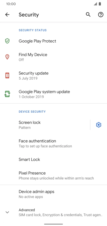 Press Screen lock and key in the current phone lock code.
