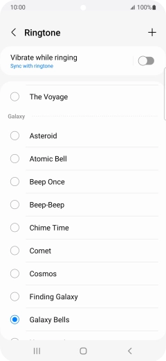 Press the add ring tone icon.