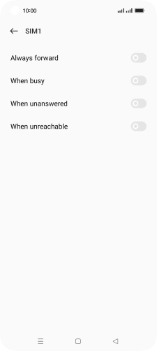 Press the indicator next to the required divert type.