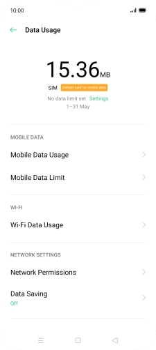 The total data usage is displayed.