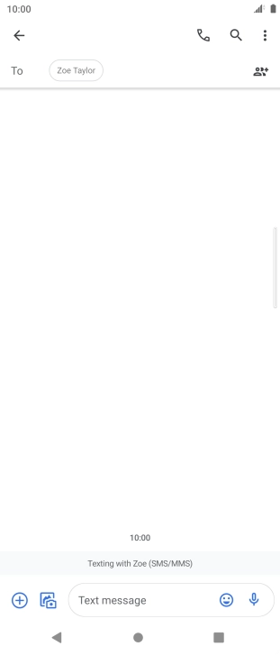 Press the text input field and write the text for your MMS.