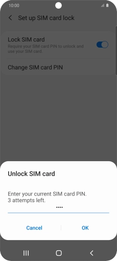 Key in your PIN and press OK. The default PIN is 1111.