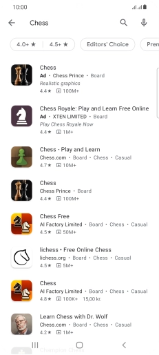 Press the required app.