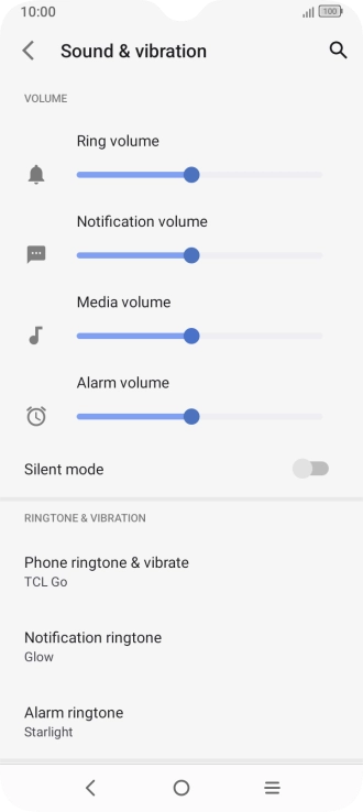 Press Phone ringtone & vibrate.