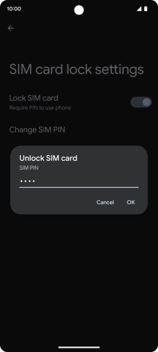 Key in your PIN and press OK. The default PIN is 1111.