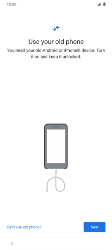 Follow the instructions on the screen to transfer the content from the other phone and finish the activation of your phone.