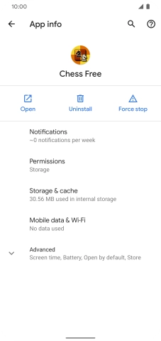 Press Storage & cache.