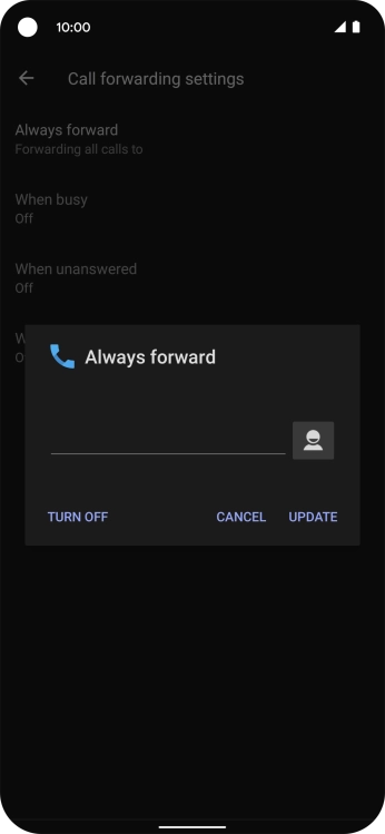 Press TURN OFF.