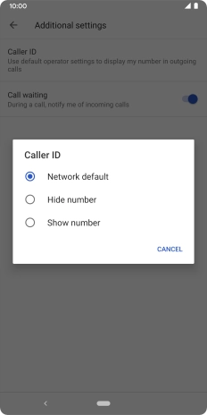 Press Show number to turn on caller identification.