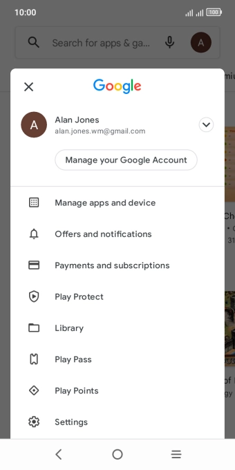 Press Manage apps & device.