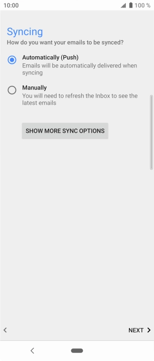 Press SHOW MORE SYNC OPTIONS.