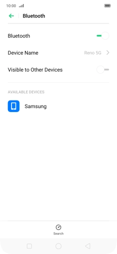Press the required Bluetooth device and follow the instructions on the screen to pair the device with your phone.
