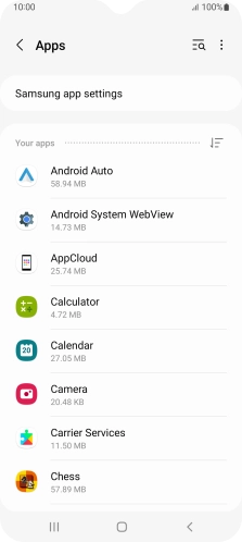 Press the required app.