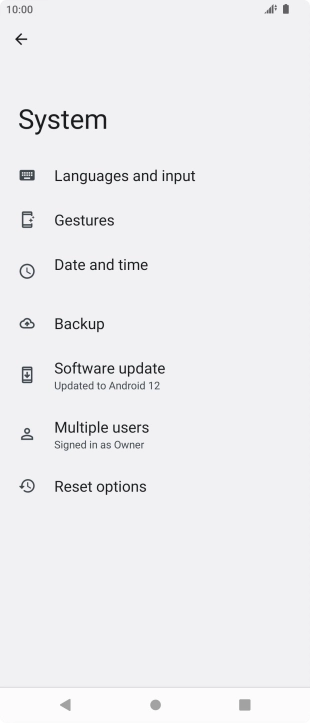 Press Reset options.