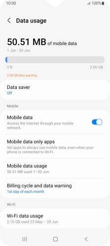 The total data usage is displayed.