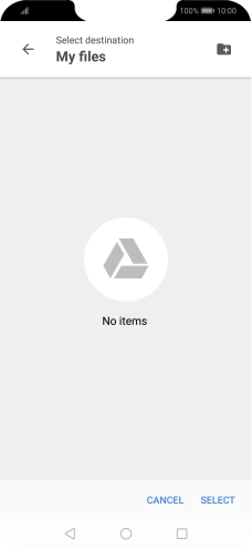 To create a new folder, press the new folder icon and follow the instructions on the screen to create a new folder.