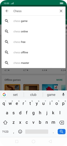 Key in the name or subject of the required app and press the search icon.
